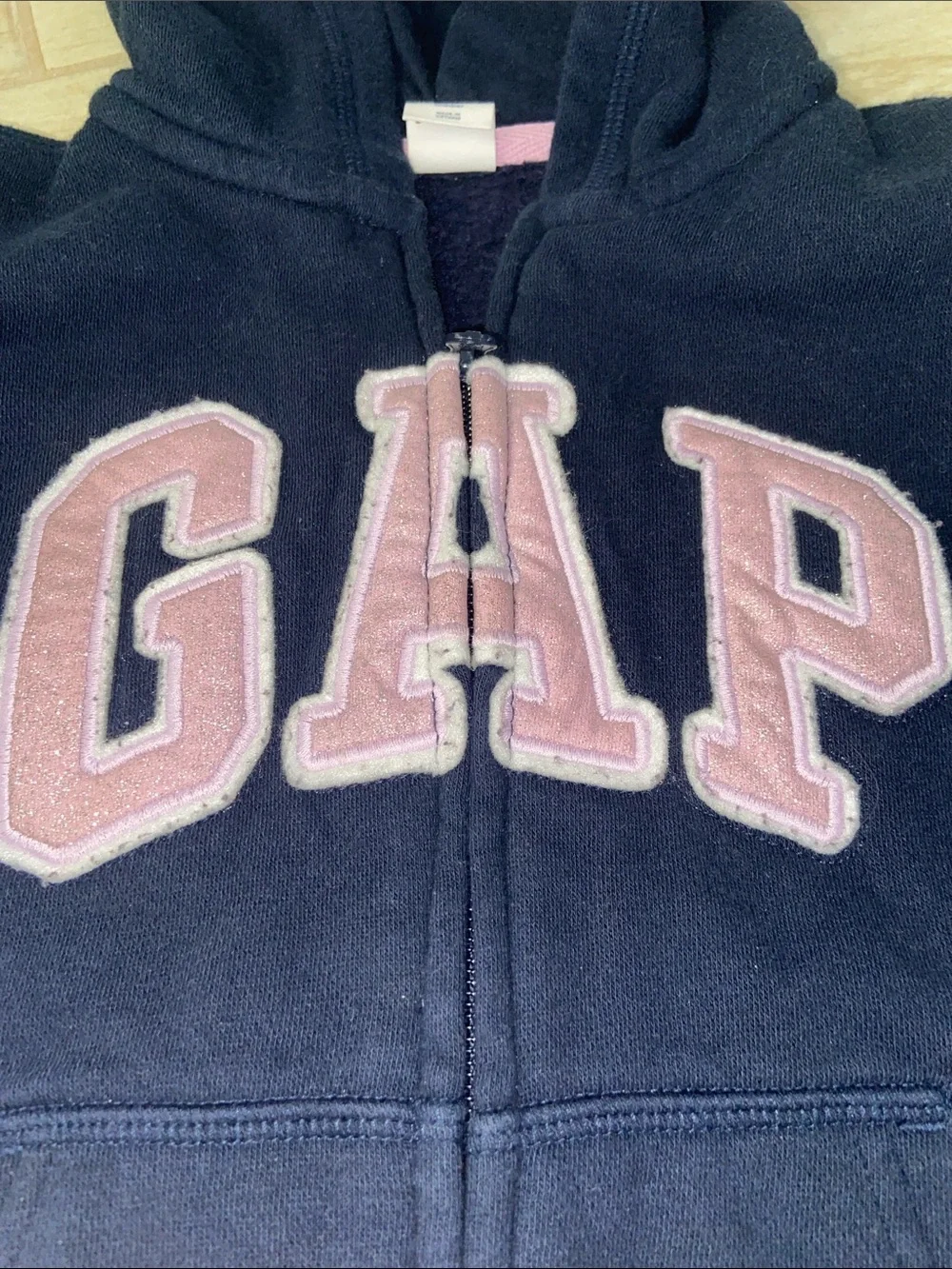 GAP Original Retro Kids 5T Navy Hooded Zip Jacket Pink Half-Zip Fleece Sweater
